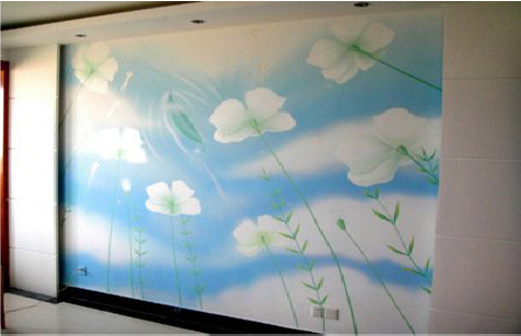 松溪画墙绘怎么画好白云的蓬松感？