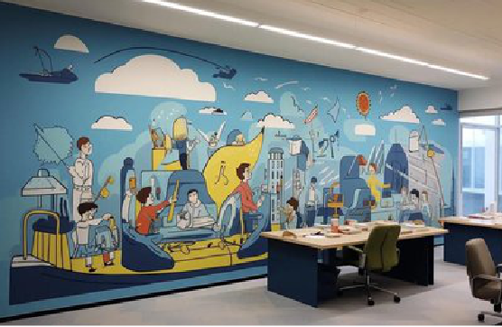 松溪办公室墙绘的特点。